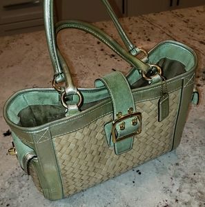 Coach vintage straw satchel